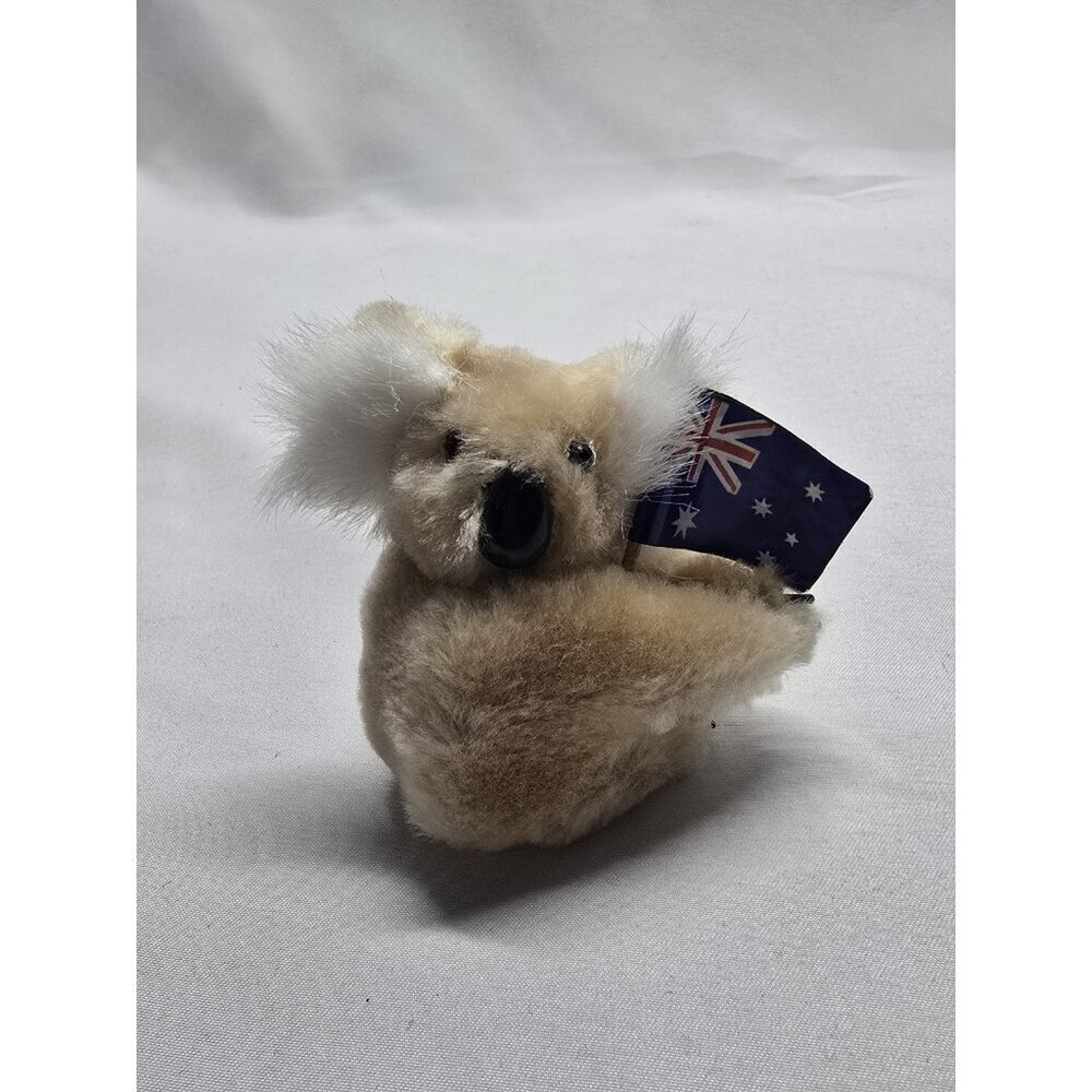 Vtg Koala Pencil Hugger Plush Mini Australia Flag Souvenir Grabber Figure Clip